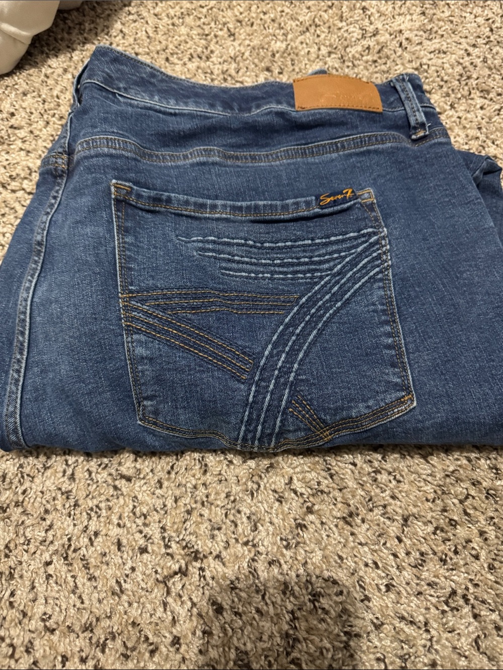 Seven7 Women’s Dark Blue Flare Jeans